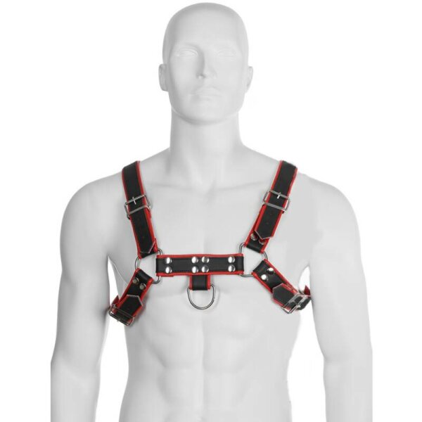 imagen LEATHER BODY - CHAIN HARNESS III BLACK / RED