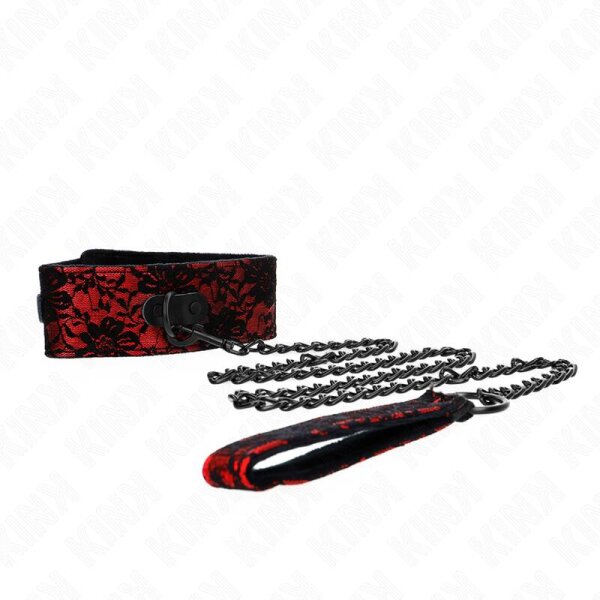 imagen KINK - COLLAR CON CORREA 105 CM DE ENCAJE CON CINTURÓN DE CUERO REAL 44 X 5.5 CM
