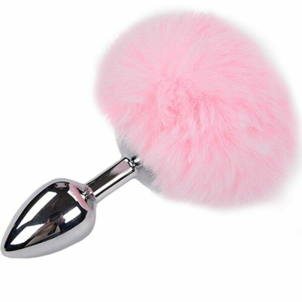 imagen ALIVE - ANAL PLEASURE PLUG LISO METAL POMPON ROSA TALLA L