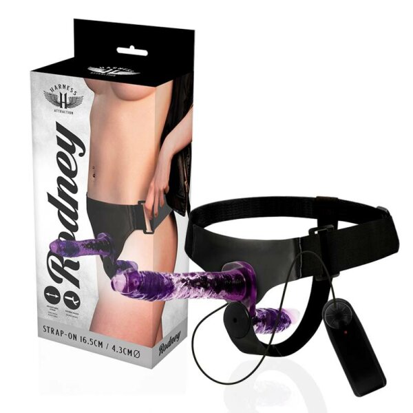 imagen HARNESS ATTRACTION - RODNEY DOBLE PENETRACIÓN VIBRADOR 18 CM -O- 3.5 CM