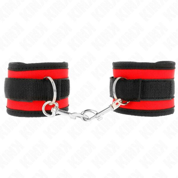 imagen KINK - MUÑEQUERAS NYLON ROJO-NEGRO MODELO 2 AJUSTABLE 18-35 CM X 6 CM