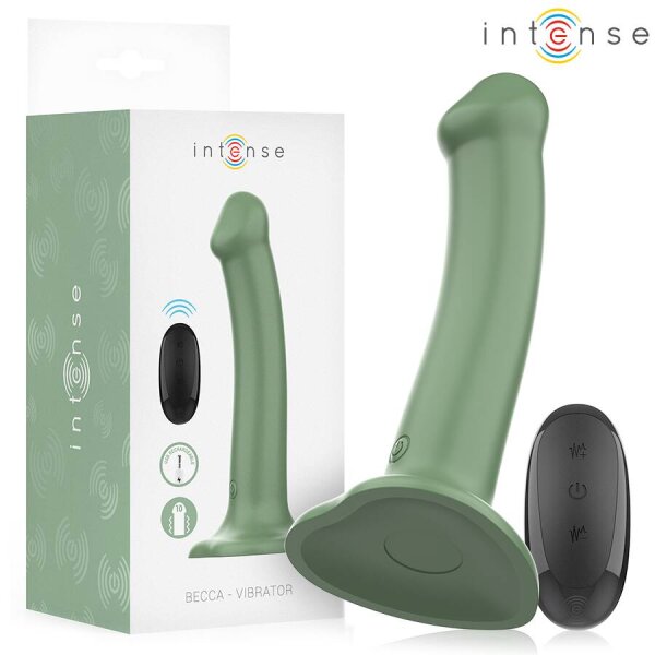 imagen INTENSE - BECCA VIBRADOR CON VENTOSA 10 VIBRACIONES VERDE CONTROL REMOTO