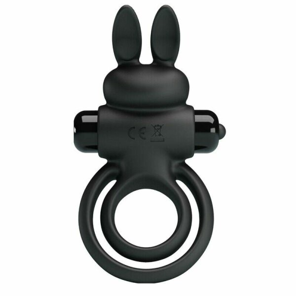 imagen PRETTY LOVE - ANILLO VIBRADOR III CONEJO PARA PENE NEGRO