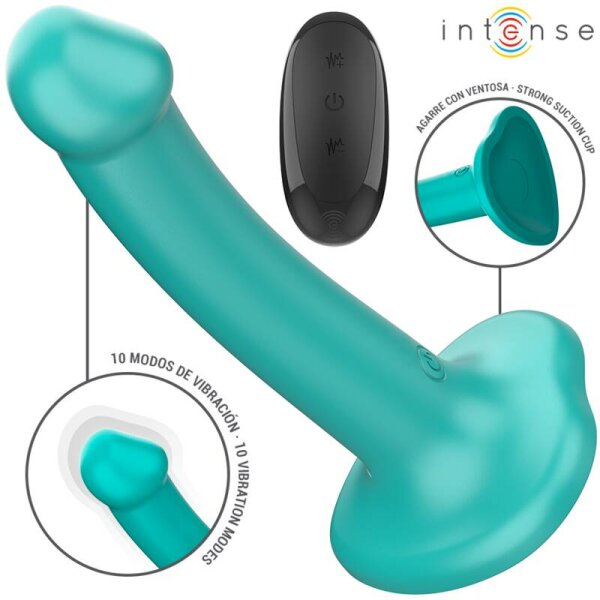 imagen INTENSE - KATIE VIBRADOR CON VENTOSA 10 VIBRACIONES AZUL OSCURO CONTROL REMOTO