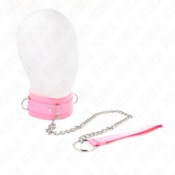 imagen KINK - COLLAR CON CORREA 65 CM CON RESTRICCIONES ROSA AJUSTABLE 36-42 CM X 5.5 CM