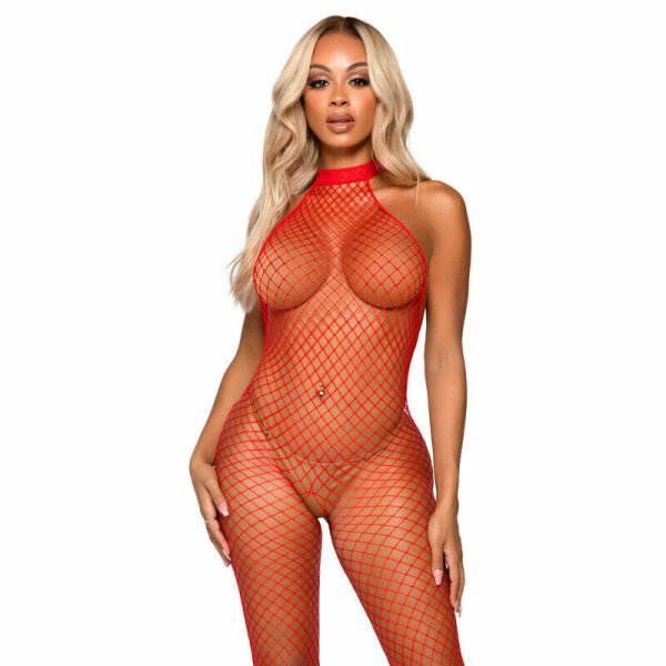 imagen LEG AVENUE - LE FRIVOLE BODYSTOCKING - CUELLO RACER TALLA UNICA ROJO