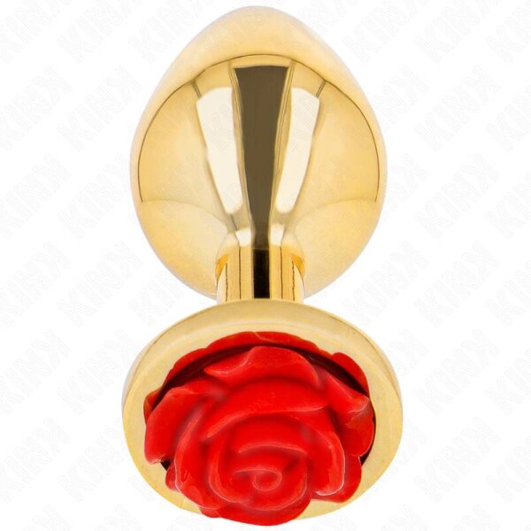 imagen KINK - PLUG ANAL DORADO ROSA ROJA TALLA M