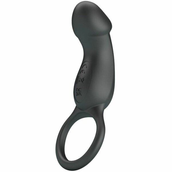 imagen PRETTY LOVE - TRAE ANILLO VIBRADOR CON ESTIMULADOR NEGRO