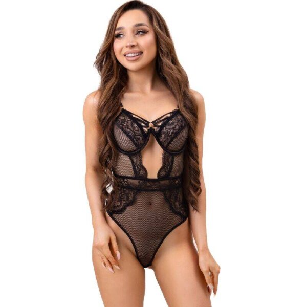 imagen LIVCO CORSETTI FASHION - PAULA LC 20209 BODY CON ADORNOS DE ENCAJE NEGRO L/XL