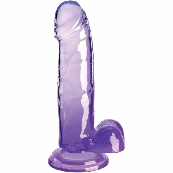 imagen KING COCK - CLEAR PENE REALISTICO CON TESTICULOS 15.2 CM MORADO