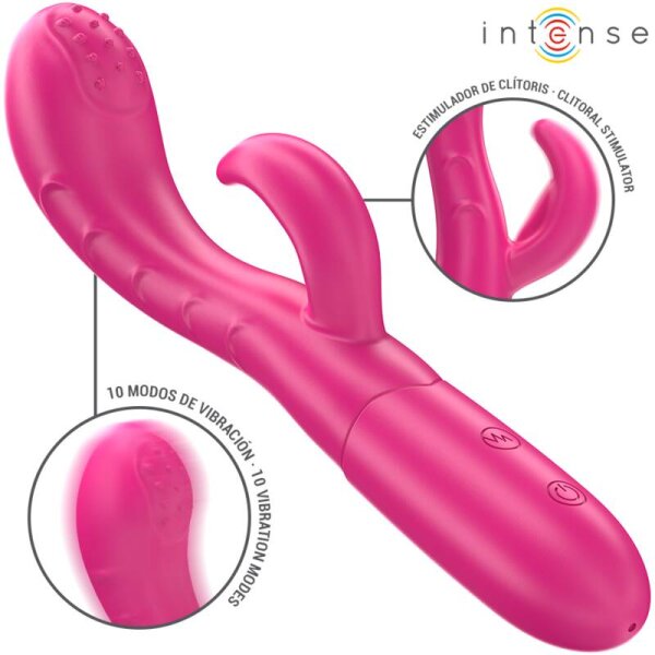 imagen INTENSE - AMARA VIBRADOR CON LENGUA ESTIMULADORA 10 VIBRACIONES ROSA