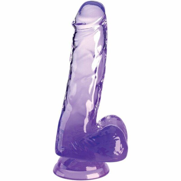 imagen KING COCK - CLEAR PENE REALISTICO CON TESTICULOS 13.5 CM MORADO