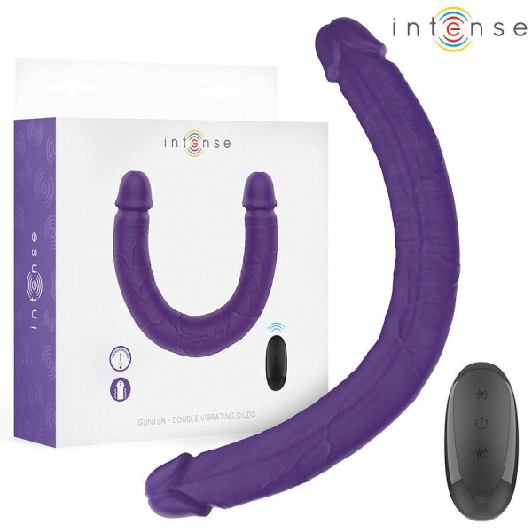 imagen INTENSE - GUNTER DILDO DOBLE VIBRADOR 40 CM MORADO CONTROL REMOTO