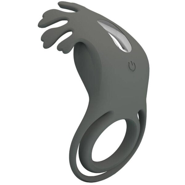imagen PRETTY LOVE - RUBEN DOBLE ANILLO VIBRADOR CON ESTIMULADOR GRIS