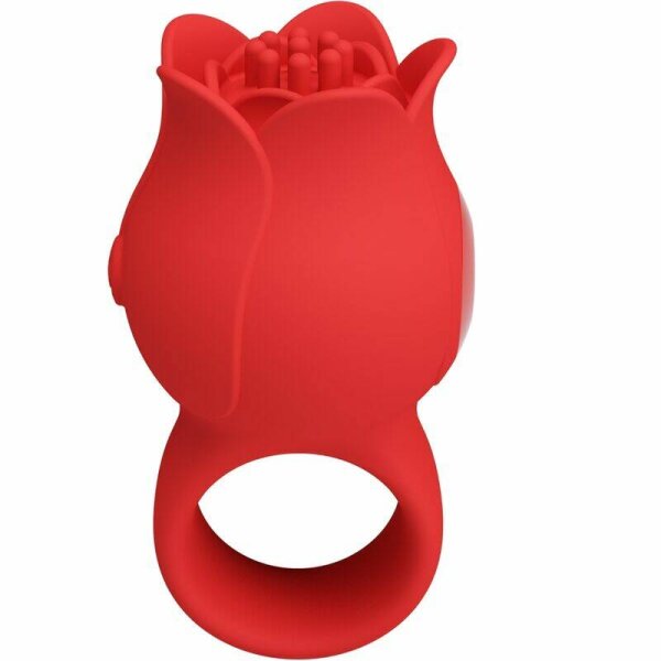 imagen PRETTY LOVE - JAE VIBRADOR DE DEDO FORMA DE ROSA 10 VIBRACIONES ROJO