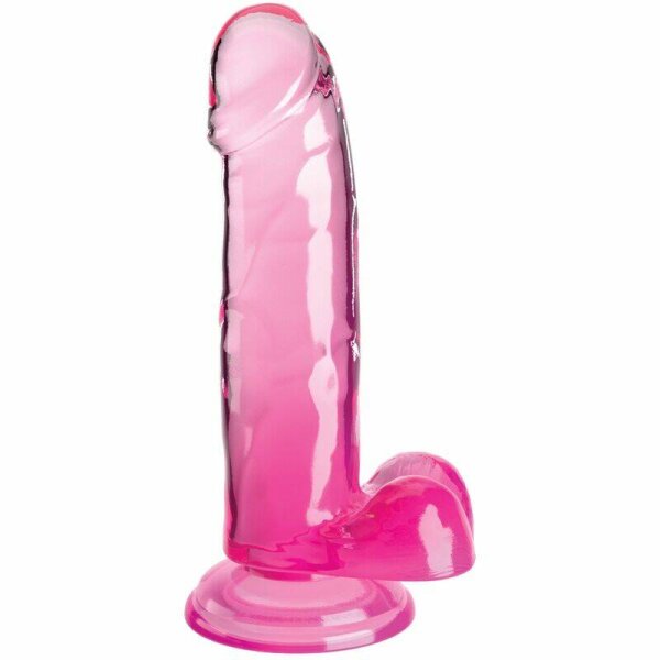 imagen KING COCK - CLEAR PENE REALISTICO CON TESTICULOS 15.2 CM ROSA