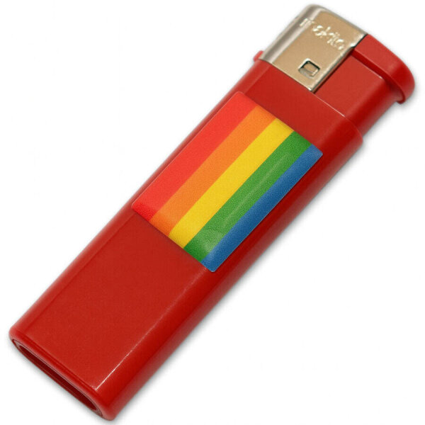 imagen PRIDE - MECHERO ROJO CON BANDERA LGBT