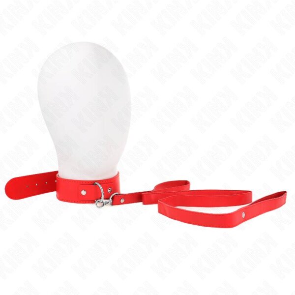 imagen KINK - COLLAR CON CORREA 116 CM FINO ROJO AJUSTABLE 32-50 CM X 8 CM