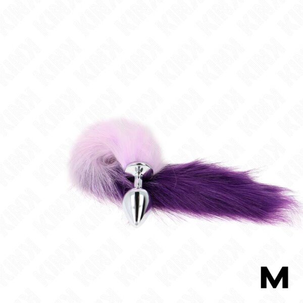 imagen KINK - PLUG ANAL TALLA M 8 X 3.5 CM CON COLA SINTÉTICA 40 CM VIOLETA