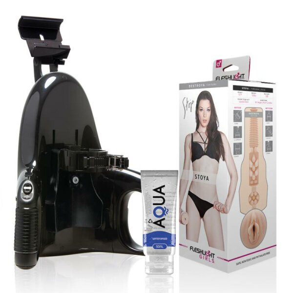 imagen FLESHLIGHT - VAGINA STOYA DESTROYA + UNIVERSAL LAUNCH + LUBRICANTE AQUA QUALITY 50 ML