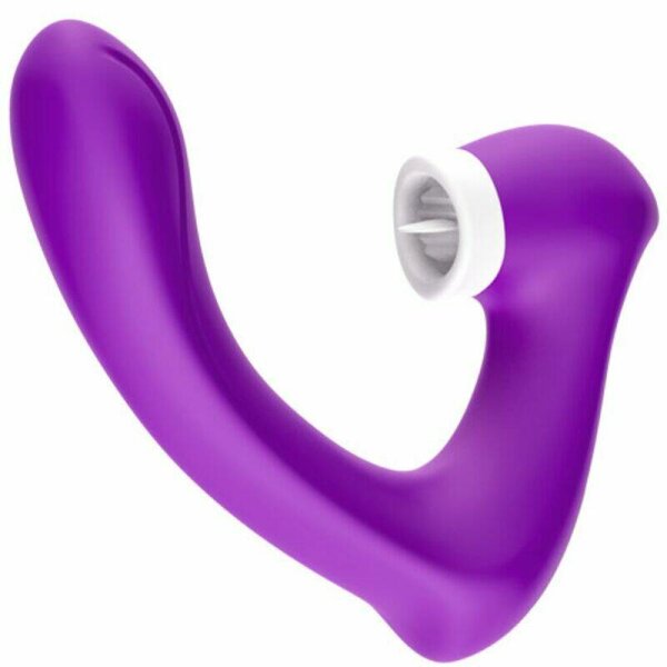 imagen ARMONY - SECRETKISS ESTIMULADOR CON LENGUA CLITORIS & VIBRADOR CURVO VIOLETA