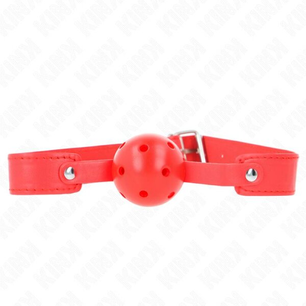 imagen KINK - MORDAZA DE BOLA 4.5 CM TRANSPIRABLE ROJO 65 x 2.5 CM