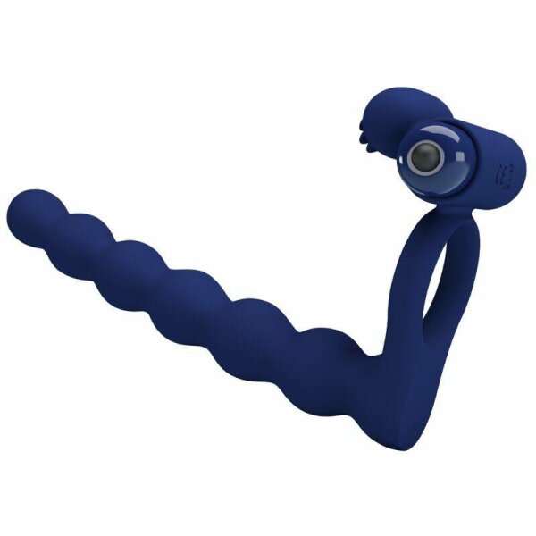 imagen PRETTY LOVE - AJMAL ANILLO VIBRADOR CON PLUG AZUL