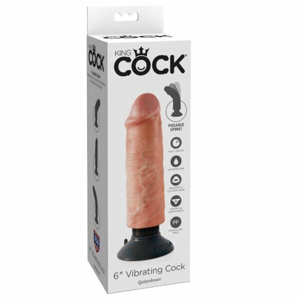 imagen KING COCK - DILDO VIBRADOR 15.24 CM NATURAL