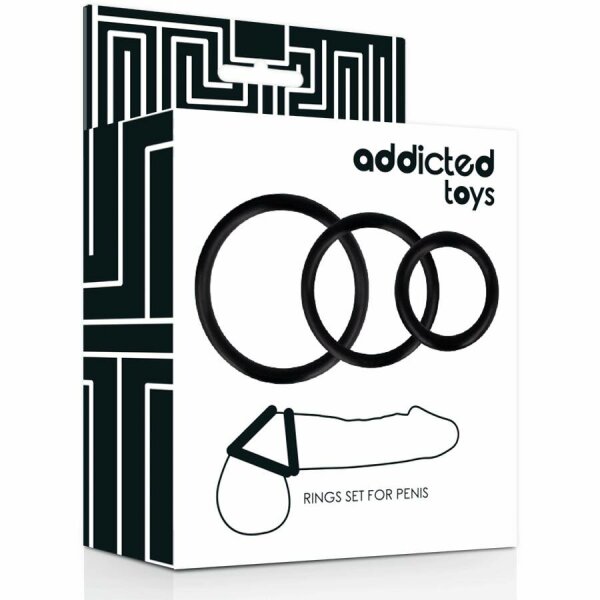 imagen ADDICTED TOYS - SET ANILLOS PENE NEGRO