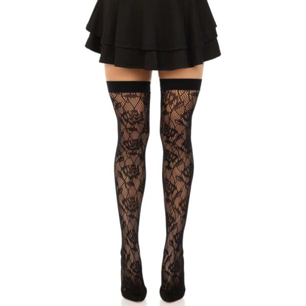 imagen LEG AVENUE - MEDIAS RED ROSAS SILVESTRES NEGRO