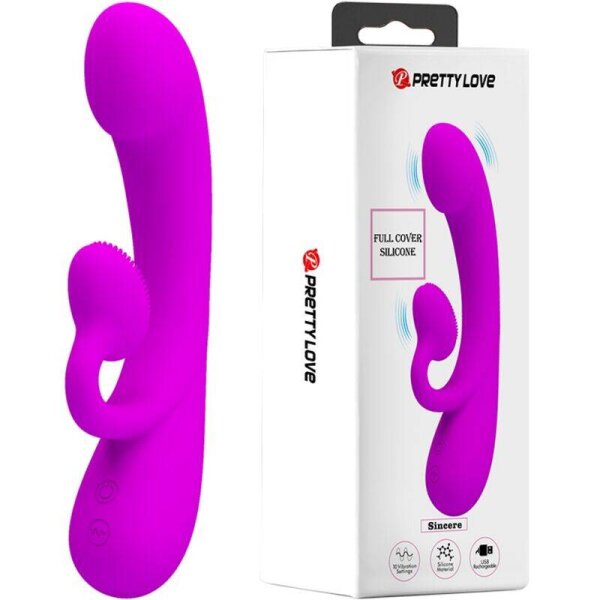 imagen PRETTY LOVE - SINCERE VIBRADOR Y ONDAS ESTIMULADORAS DE CLÍTORIS SILICONA MORADO