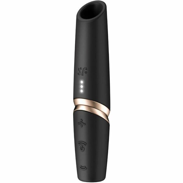 imagen SATISFYER - PERFECT KISS ESTIMULADOR CLÍTORIS POR ONDAS NEGRO / DORADO