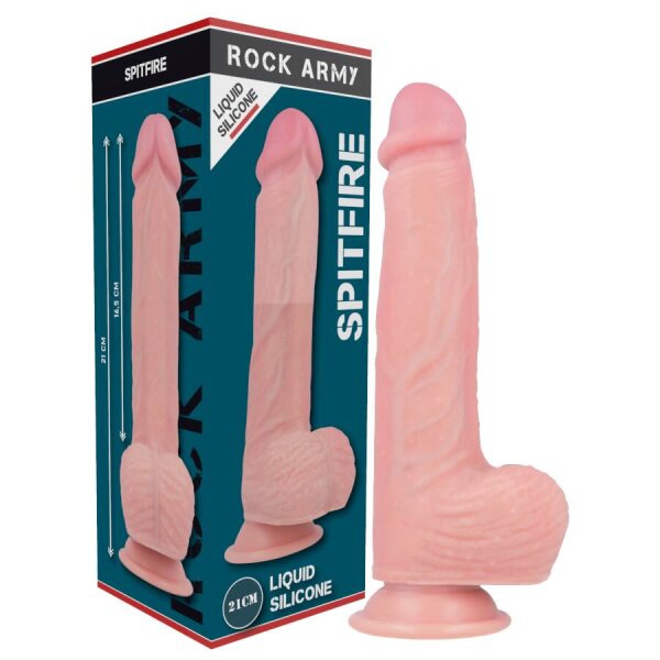 imagen ROCKARMY - SPITFIRE DILDO REALISTICO LIQUID SILICONE 21 CM -O- 4.62 CM