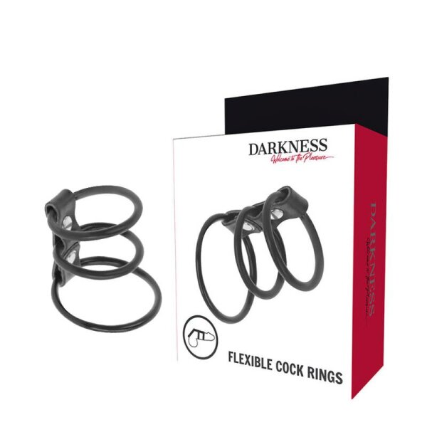 imagen DARKNESS - SET DE 3 ANILLAS PENE FLEXIBLE