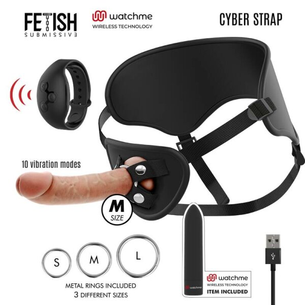 imagen FETISH SUBMISSIVE CYBER STRAP - ARNES CON DILDO Y BALA CONTROL REMOTO TECNOLOGIA WATCHME M