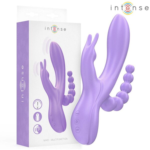 imagen INTENSE - MIKO TRIPLE VIBRADOR RABBIT & ESTIMULADOR & ANAL 7 VIBRACIONES MORADO