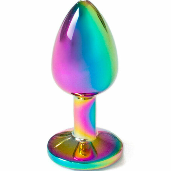 imagen SECRETPLAY - METAL BUTT PLUG MULTICOLOR TALLA S 7 CM