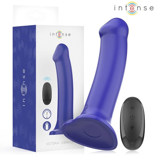 imagen INTENSE - VICTORIA VIBRADOR CON VENTOSA 10 VIBRACIONES AZUL OSCURO CONTROL REMOTO