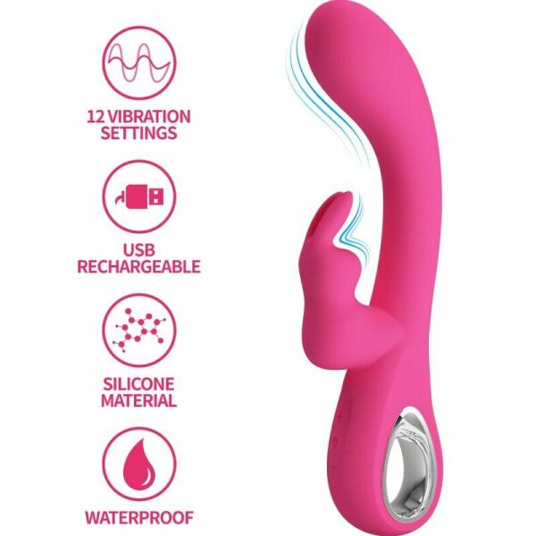 imagen PRETTY LOVE - NOVAK VIBRADOR RABBIT 12 VIBRACIONES ROSA