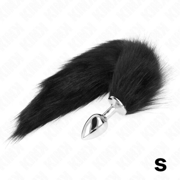 imagen KINK - PLUG ANAL TALLA S 7 X 3 CM CON COLA SINTÉTICA 40 CM NEGRO