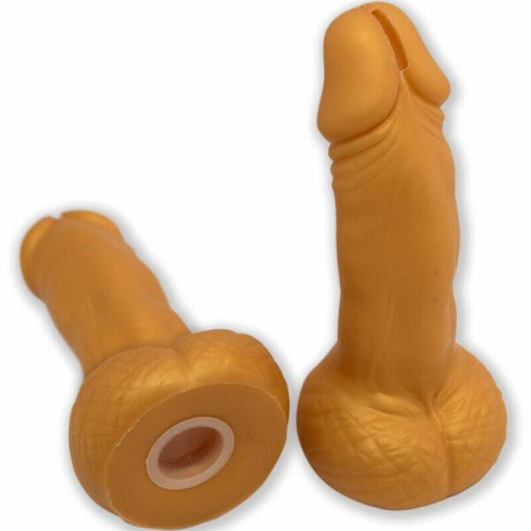 imagen DIABLO PICANTE - HUCHA FORMA PENE 22,5 CM DORADO