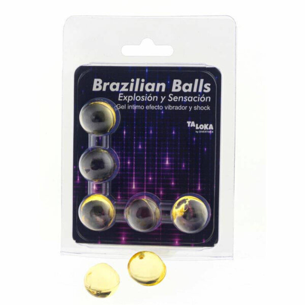 imagen TALOKA - BRAZILIAN BALLS GEL EXCITANTE EFECTO VIBRACIÓN Y SHOCK 5 BOLAS
