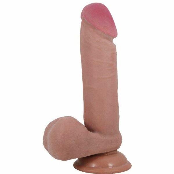 imagen PRETTY LOVE - SLIDING SKIN SERIES DILDO REALÍSTICO CON VENTOSA PIEL DESLIZANTE MULATO 20.5 CM