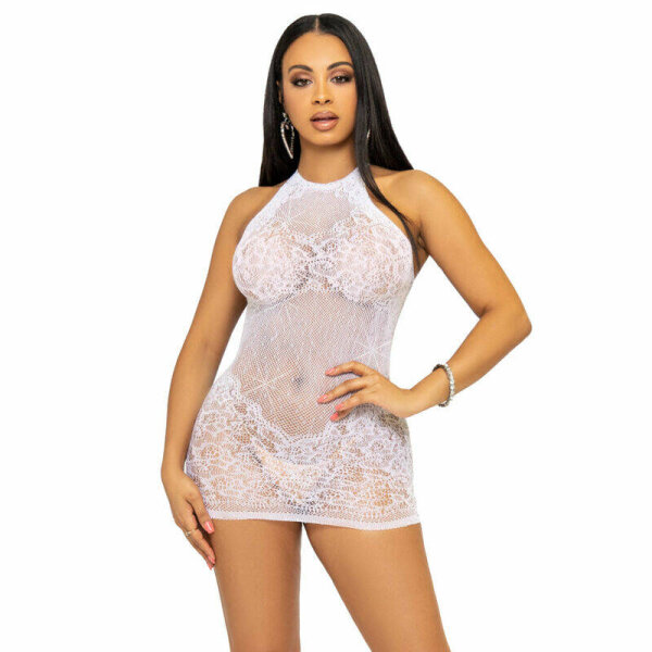 imagen LEG AVENUE - MINI VESTIDO CON PEDRERÍA TALLA ÚNICA - BLANCO