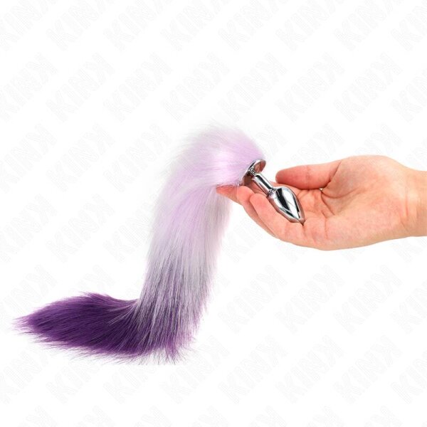 imagen KINK - PLUG ANAL TALLA S 7 X 3 CM CON COLA SINTÉTICA 40 CM VIOLETA