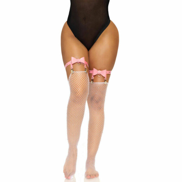 imagen LEG AVENUE - LIGUERO ALTO DE CUERO VEGANO TALLA ÚNICA - ROSA