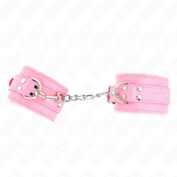 imagen KINK - MUÑEQUERAS FORRADAS ROSA CON CORREA ROSA AJUSTABLE 20-29 CM X 5.5 CM
