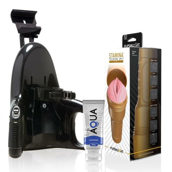 imagen FLESHLIGHT - PINK LADY STAMINA TRAINING UNIT + UNIVERSAL LAUNCH + LUBRICANTE AQUA QUALITY 50 ML