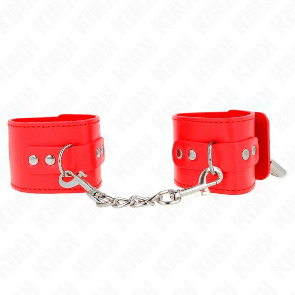 imagen KINK - MUÑEQUERAS CON CIERRE CANDADO ROJO AJUSTABLE 16-23 CM X 5.5 CM