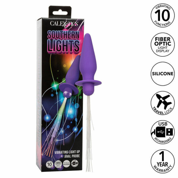 imagen CALEXOTICS - SOUTHERN LIGHTS LIGHT UP PLUG ANAL CON LUCES 10 VIBRACIONES SILICONA VIOLETA